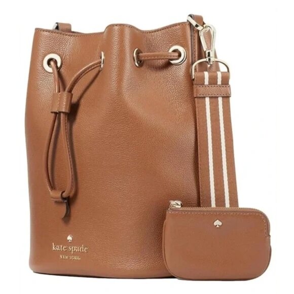 NWT ✅ Kate Spade ROSIE Small Leather Bucket Bag KC740 ~ WARM GINGERBREAD ✨ NWT - Picture 3 of 15